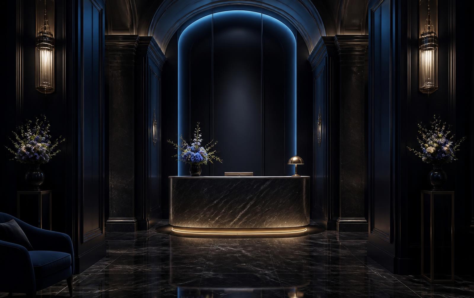 Concierge desk welcoming a guest